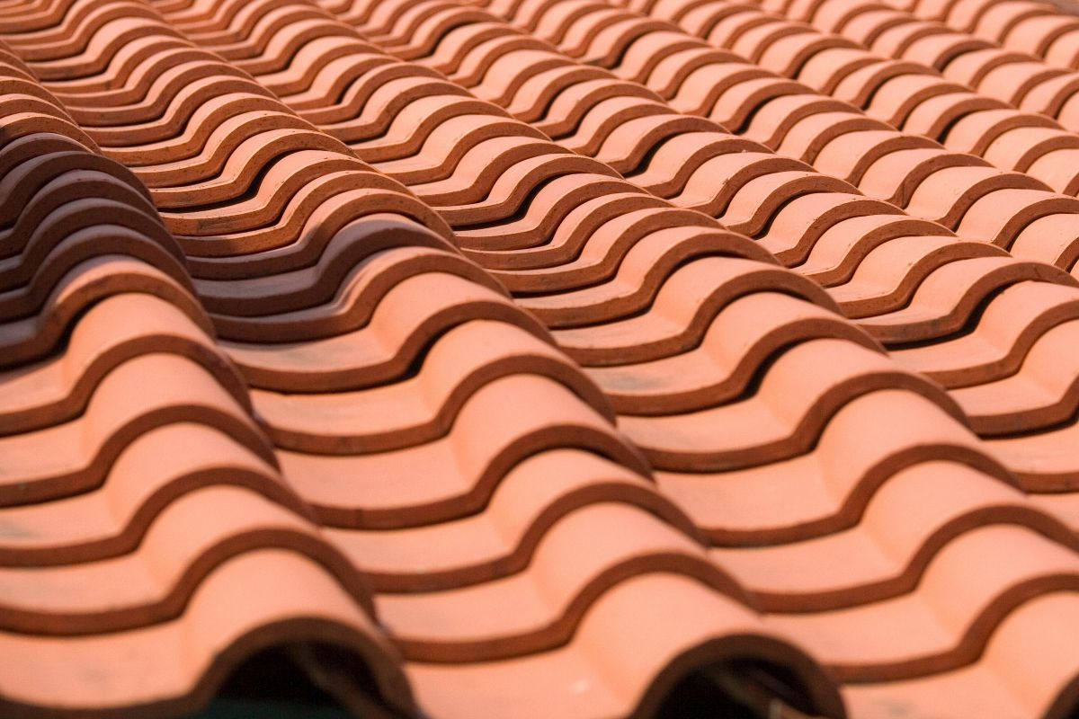 close up of roof tiles
